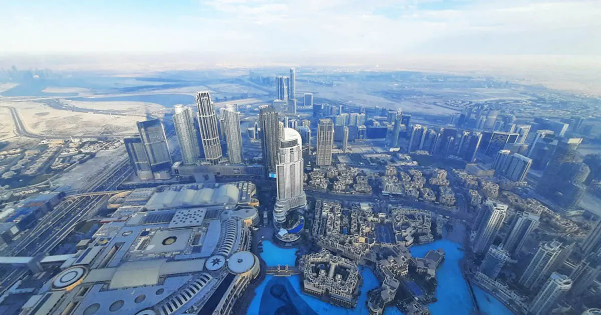 Dubai City view from Burj Khalifa in UAE