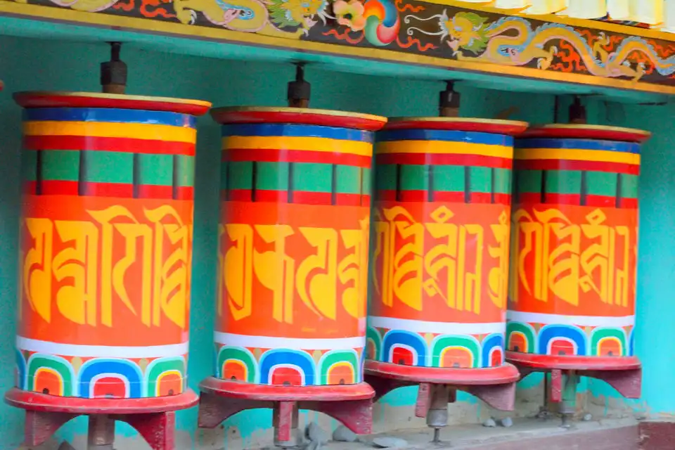 Prayer wheels at a monastery in Gangtok Sikkim Trip