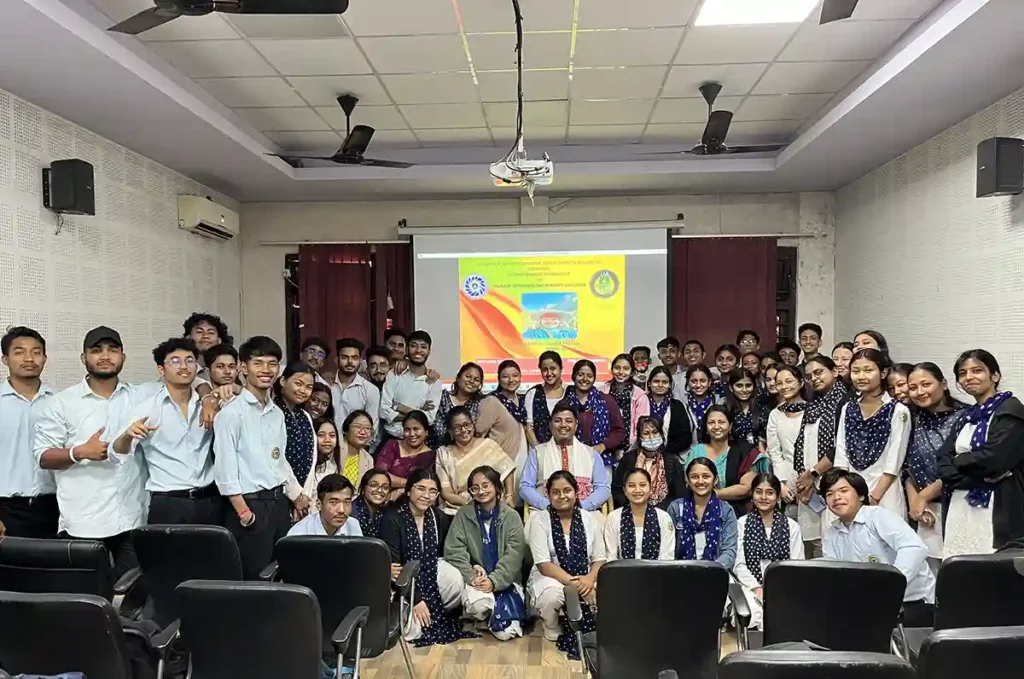 Joydeep Phukan The Gypsy Chiring with the students and faculty of Department of Anthropology Arya Vidyapeeth College Guwahati Assam