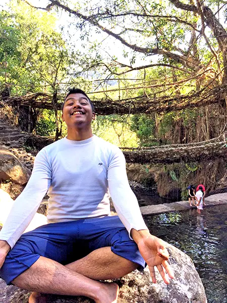 Joydeep The Gypsy Chiring in Double Decker Living Root Bridge Trek Meghalaya