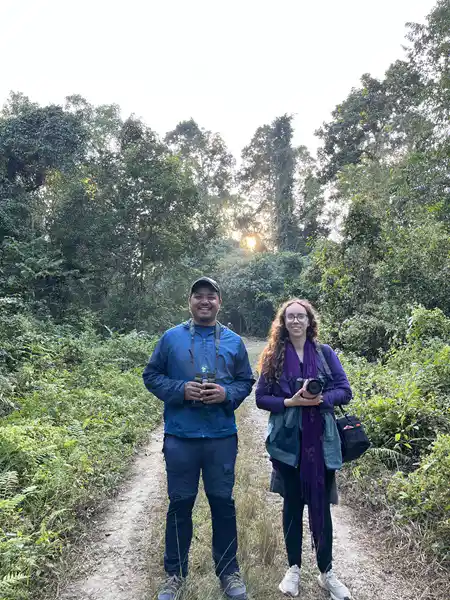 Joydeep The Gypsy Chiring with Anesce Dremen from US at Dehing Patkai National park