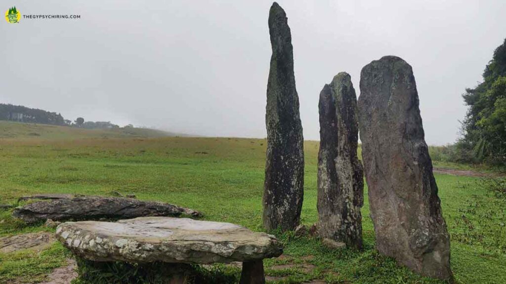 The Monoliths of Meghalaya at the entrance of Mawphlang Sacred F