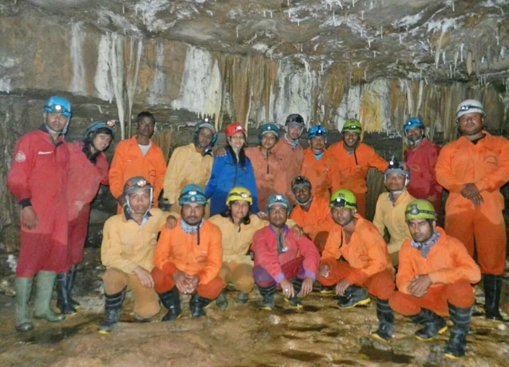At the Hanging Garden area of Krem Mawmluh Cave Cherrapunji Meghalaya