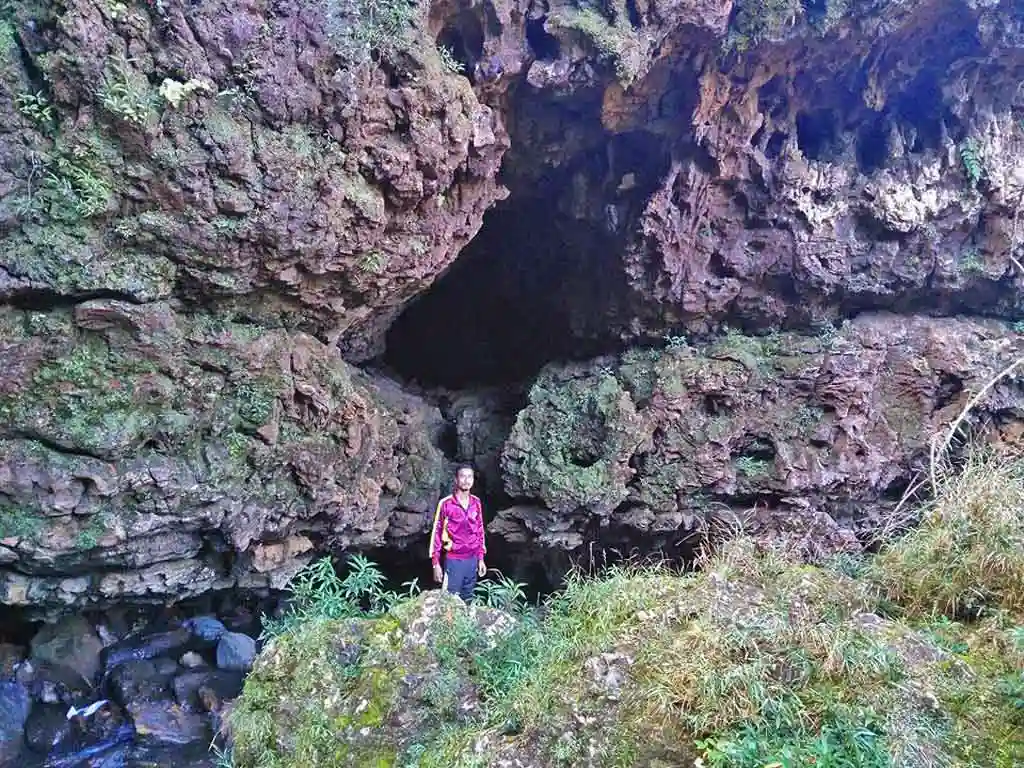 Bikram Bodo at the Krem mawmluh cave entrance