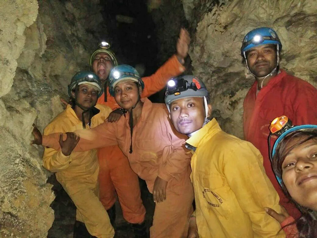 Joydeep The Gypsy Chiring posing weird inside Krem Mawmluh Caving in Meghalaya