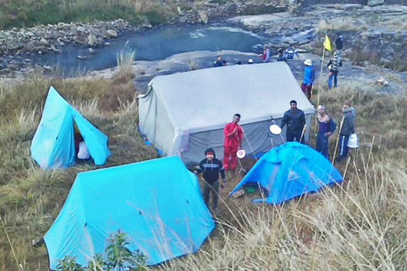 Our Campsite near Mamluh Cherra Cements Factory