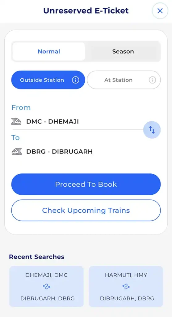 Unreserved E Ticket in Indian Railways Online - The Gypsy Chiring