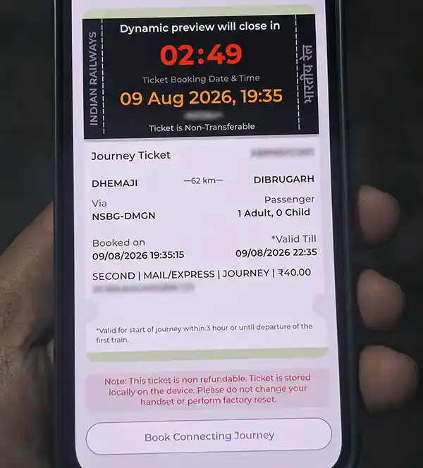Unreserved General Class E Train Ticket in India - The Gypsy Chiring