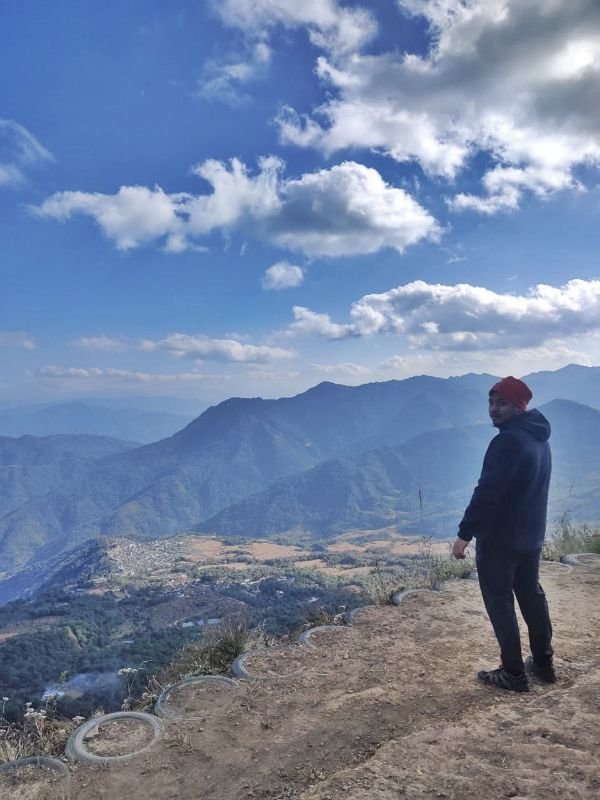 Joydeep The Gypsy Chiring at the top of Kapmodzu Peak Phek Nagaland
