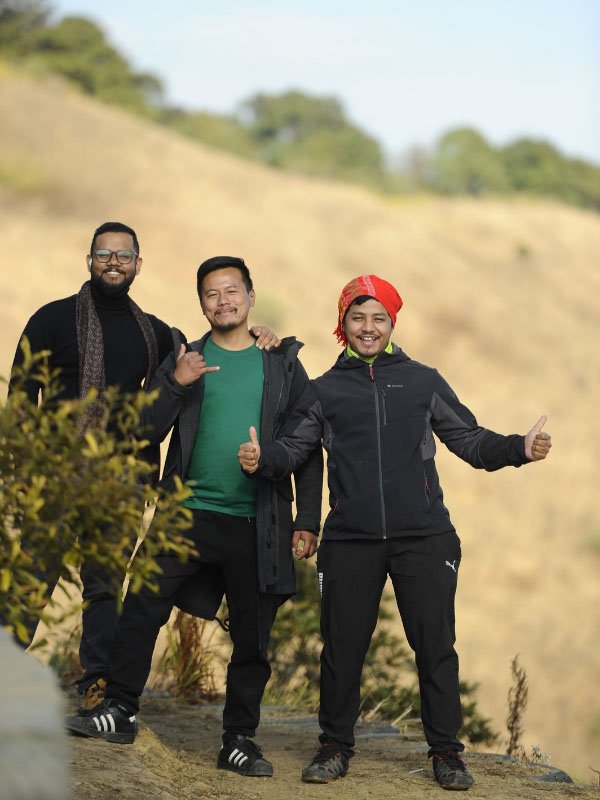 Kezha Joel and Joydeep at Kapamodzu Peak top in Phek Nagaland Road Trip - The Gypsy Chiring