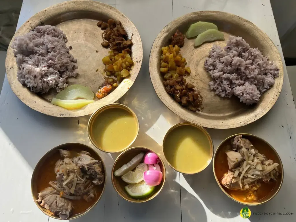Naga Traditional Food Naga cuisine in Morung Kitchen Kohima Nagaland - The Gypsy Chiring