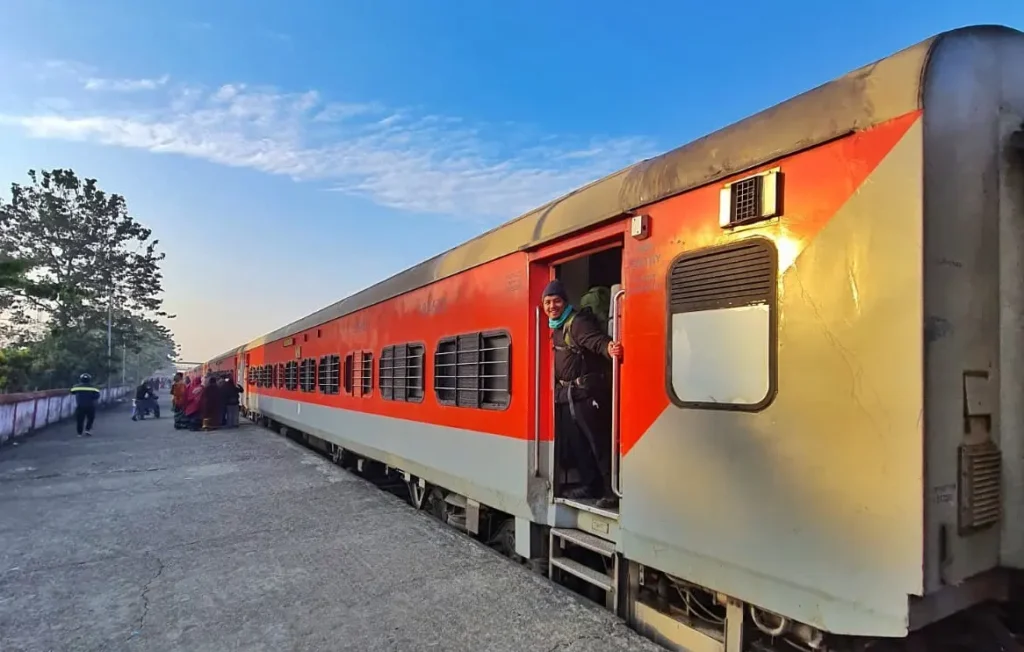 The Gypsy Chiring travelling in Train to Dimapur Nagaland