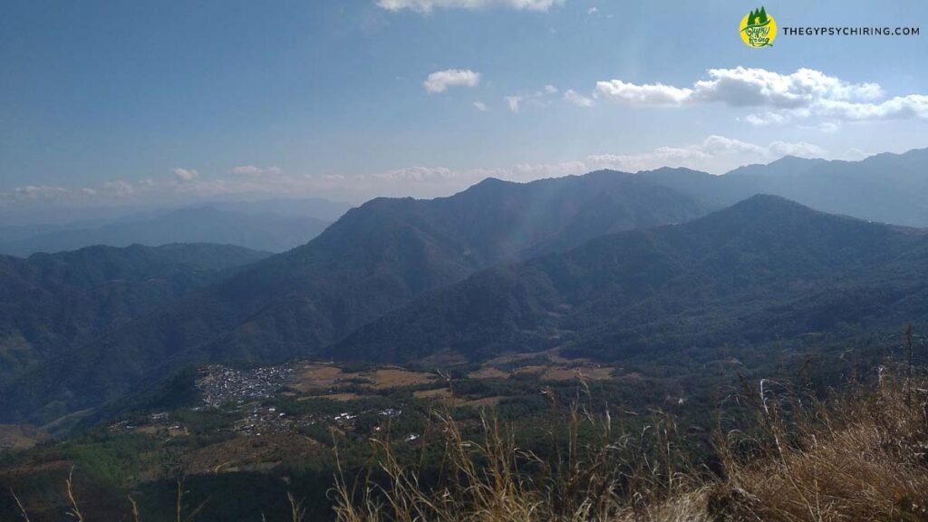 View of Zhavame Village from the Top of Kapamodzu peak location Nagaland - Joydeep The Gypsy Chiring